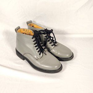 Yellow Cab Boot Gray Leather Lace Up Y2K Chukka US/11